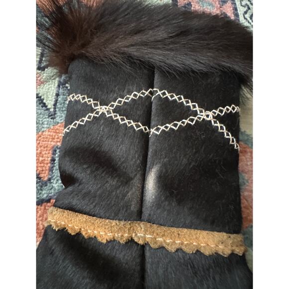 Vintage Tecnica Italian Apres Ski Fur Winter Boots Black Size 36 / 42 - Picture 5 of 12